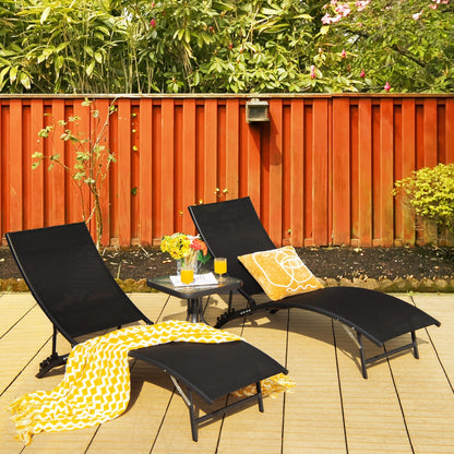 Foldable chaise lounge chairs are easy to carry and store after outdoor activities