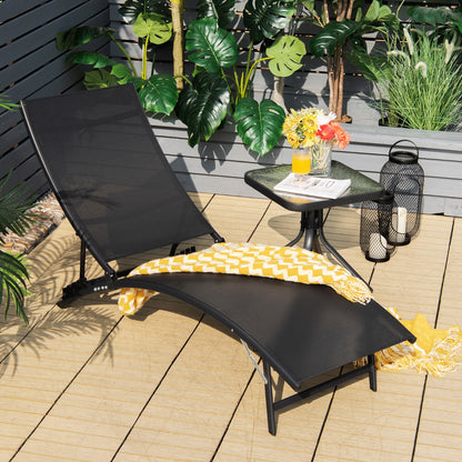 Costway 2 Pieces Patio Folding Chaise Lounge Chair Recliner for Outdoor