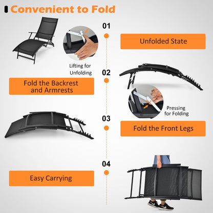 Quick-drying fabric and durable steel construction make these patio loungers suitable for outdoor use