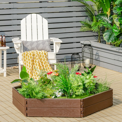 Costway HDPE Raised Garden Bed with 2 Configurations of Rectangular and Hexagon