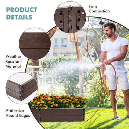 Costway HDPE Raised Garden Bed with 2 Configurations of Rectangular and Hexagon