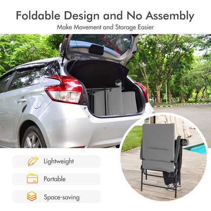 Costway Portable Padded Folding Chair for Camping & Dining & Beach