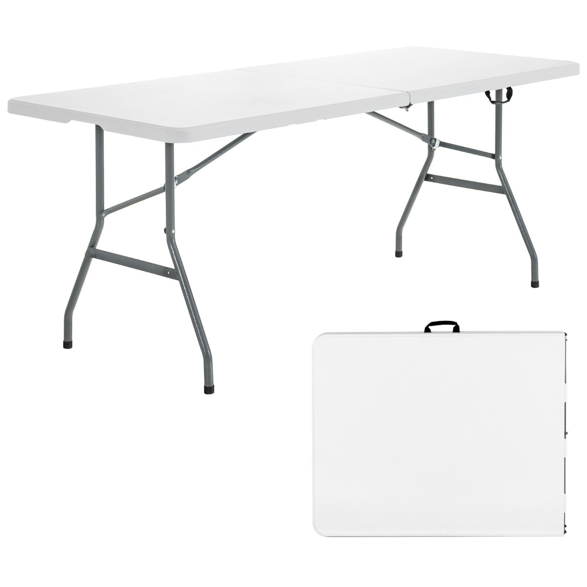 Costway 180cm Portable Folding Camping Table with 150kg Load Capacity