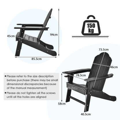 All-Weather Adirondack Chair with Cup Holder for Patio