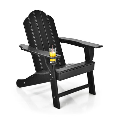 All-Weather Adirondack Chair with Cup Holder for Patio