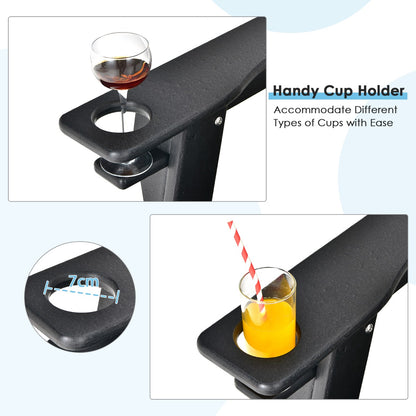 All-Weather Adirondack Chair with Cup Holder for Patio