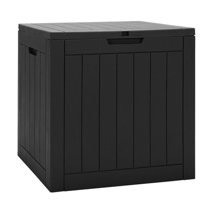 118L Outdoor Storage Box, Multipurpose Weatherproof Container, Black