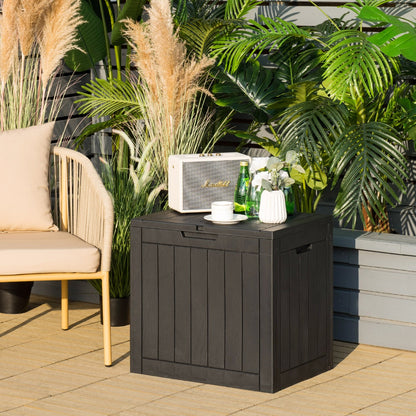 118L Outdoor Storage Box, Multipurpose Weatherproof Container, Black
