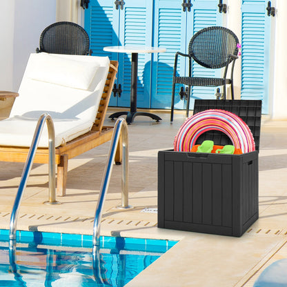 118L Outdoor Storage Box, Multipurpose Weatherproof Container, Black