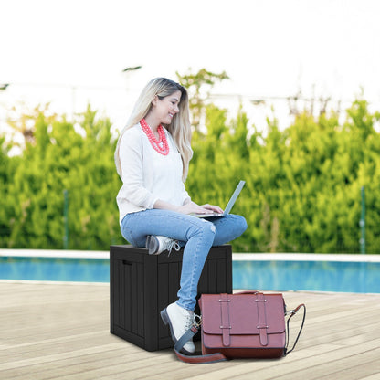 118L Outdoor Storage Box, Multipurpose Weatherproof Container, Black