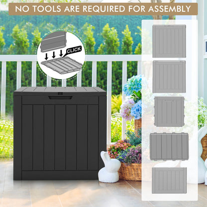 118L Outdoor Storage Box, Multipurpose Weatherproof Container, Black