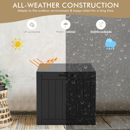 118L Outdoor Storage Box, Multipurpose Weatherproof Container, Black