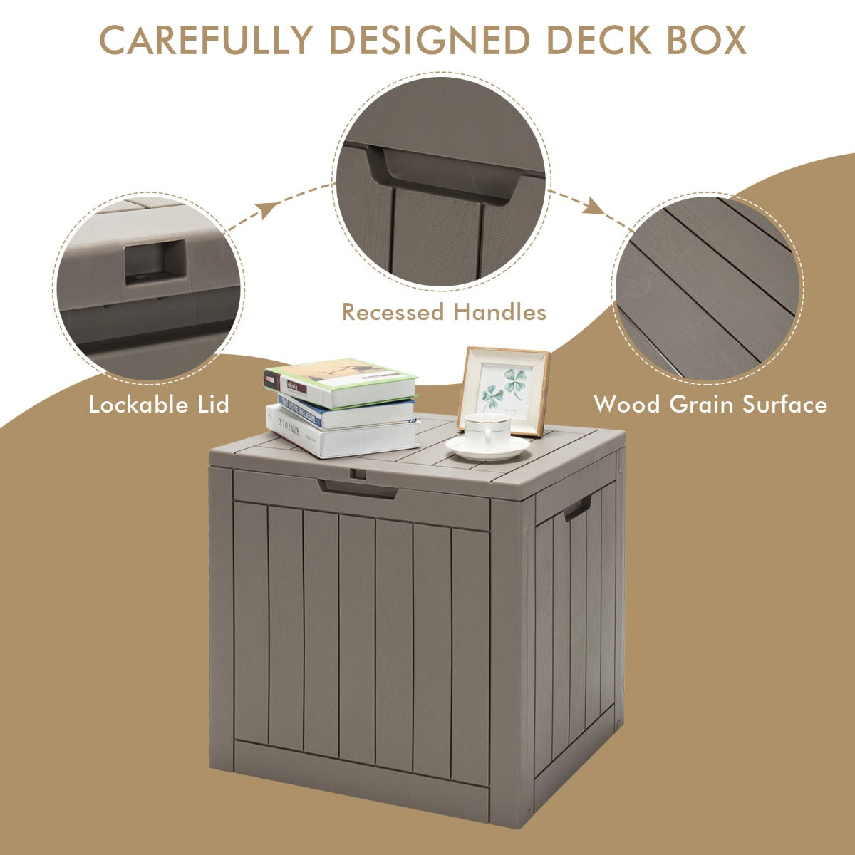 118L Weatherproof Patio Storage Box with Lockable Lid and 100 kg Capacity