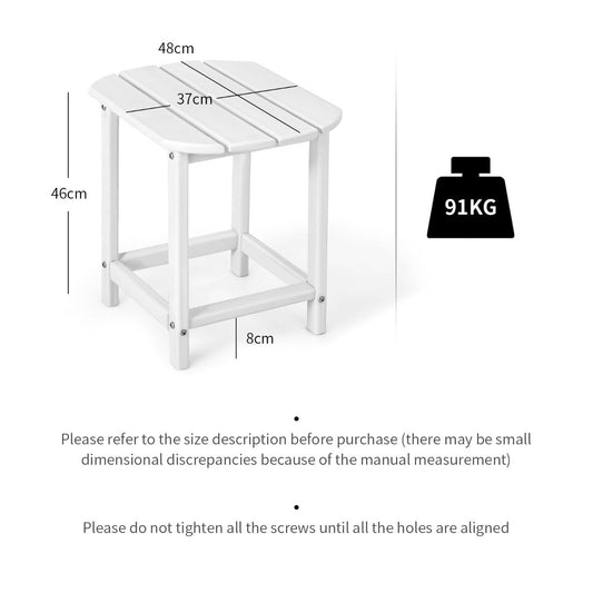 Black HDPE outdoor side table with weather-resistant finish for patios, gardens, and balconies