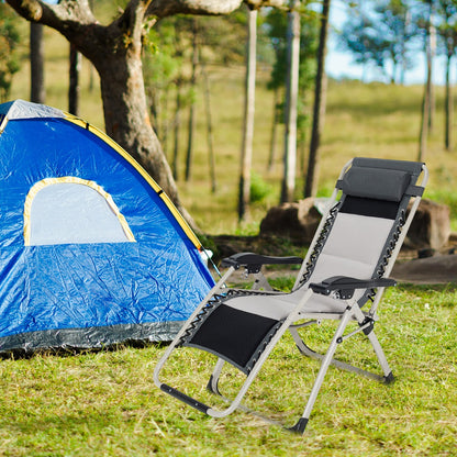 Costway Folding Padded Zero Gravity Chair for Camping &amp; Poolside &amp; Backyard-2 pieces