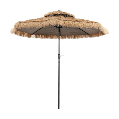 Two-section umbrella pole allows quick assembly and convenient transport for outdoor activities