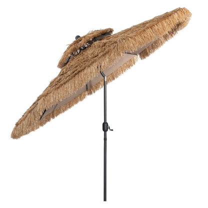 Tropical thatched patio umbrella is ideal for poolside seating, beach parties, gardens, hotels, and resorts