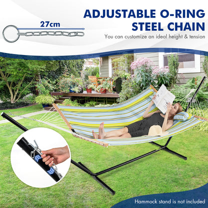 Outdoor Portable Quilted Fabric Hammock with Detachable Pillow (without Stand)-Yellow