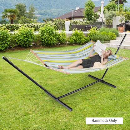 Outdoor Portable Quilted Fabric Hammock with Detachable Pillow (without Stand)-Yellow