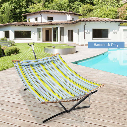 Outdoor Portable Quilted Fabric Hammock with Detachable Pillow (without Stand)-Yellow