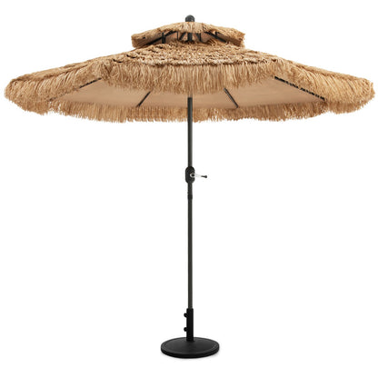 Costway Thatched Tiki Umbrella with 8 Ribs &Tilt Adjustment for Beach