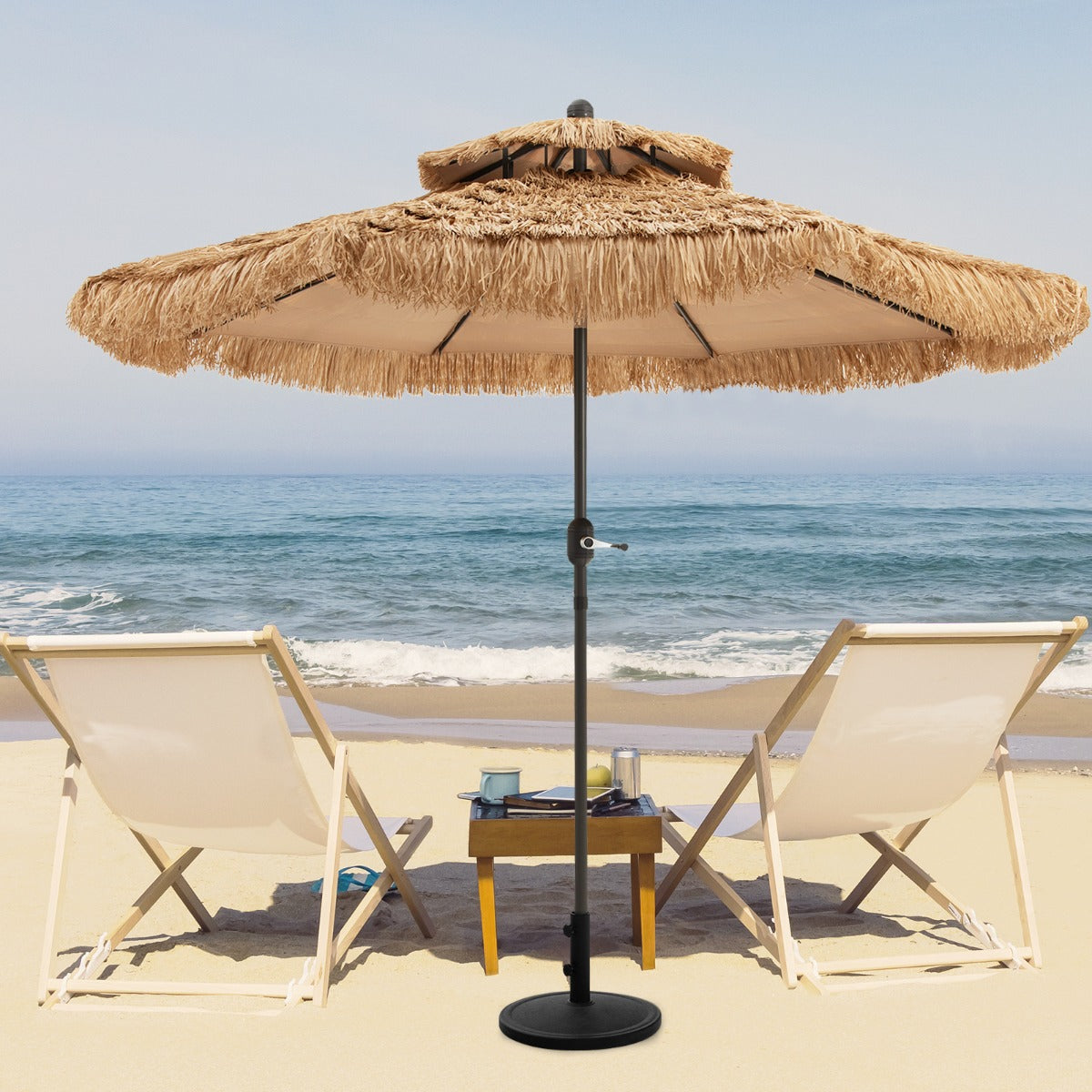 Push-button tilt function adjusts the canopy from 0 to 30 degrees to block sunlight from different directions