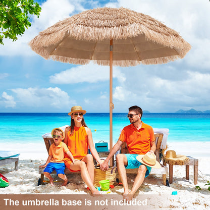 Wood-grain pole finish gives this tropical patio umbrella a natural and elegant appearance