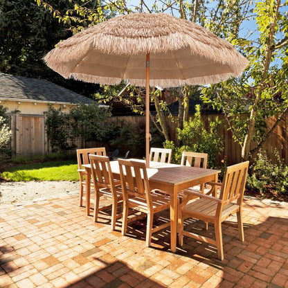 Costway 2.2M Hawaiian Portable Hula Umbrella for Beach, Pool