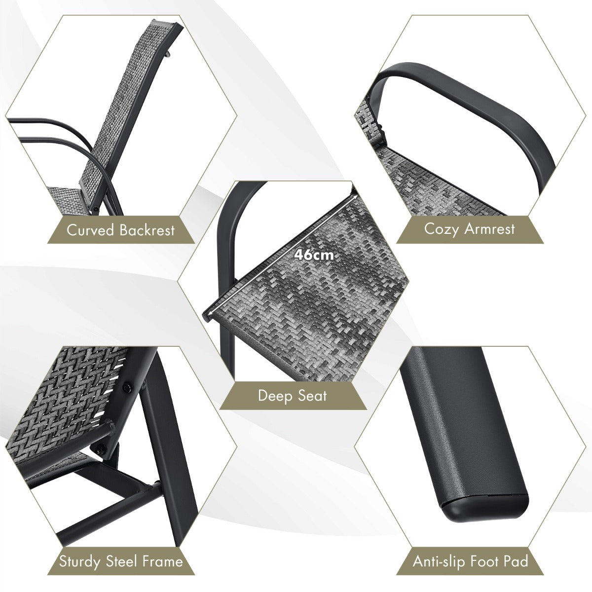 Stackable patio chairs save space and make moving and storing them more convenient