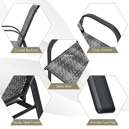 Stackable patio chairs save space and make moving and storing them more convenient