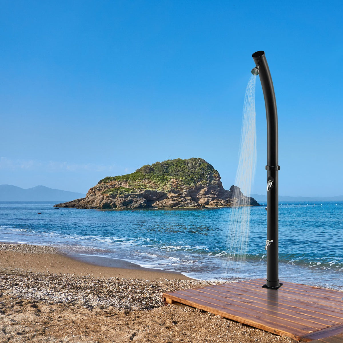 Costway 2.2M Solar Heated Shower with Adjustable Head & Foot