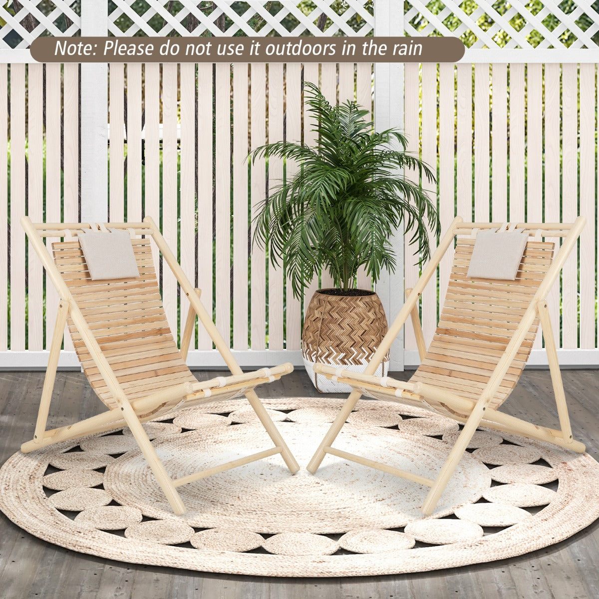 Folding Outdoor Adjustable Sling Chair with Cushioned Headrest