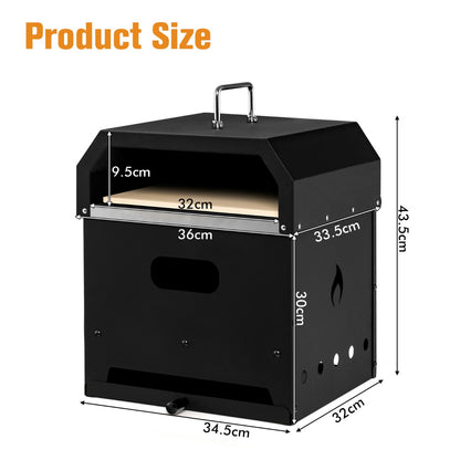 Costway 4-in-1 Multipurpose Outdoor Pizza Oven with 2-Layer Detachable Grill Oven & Fire Pit