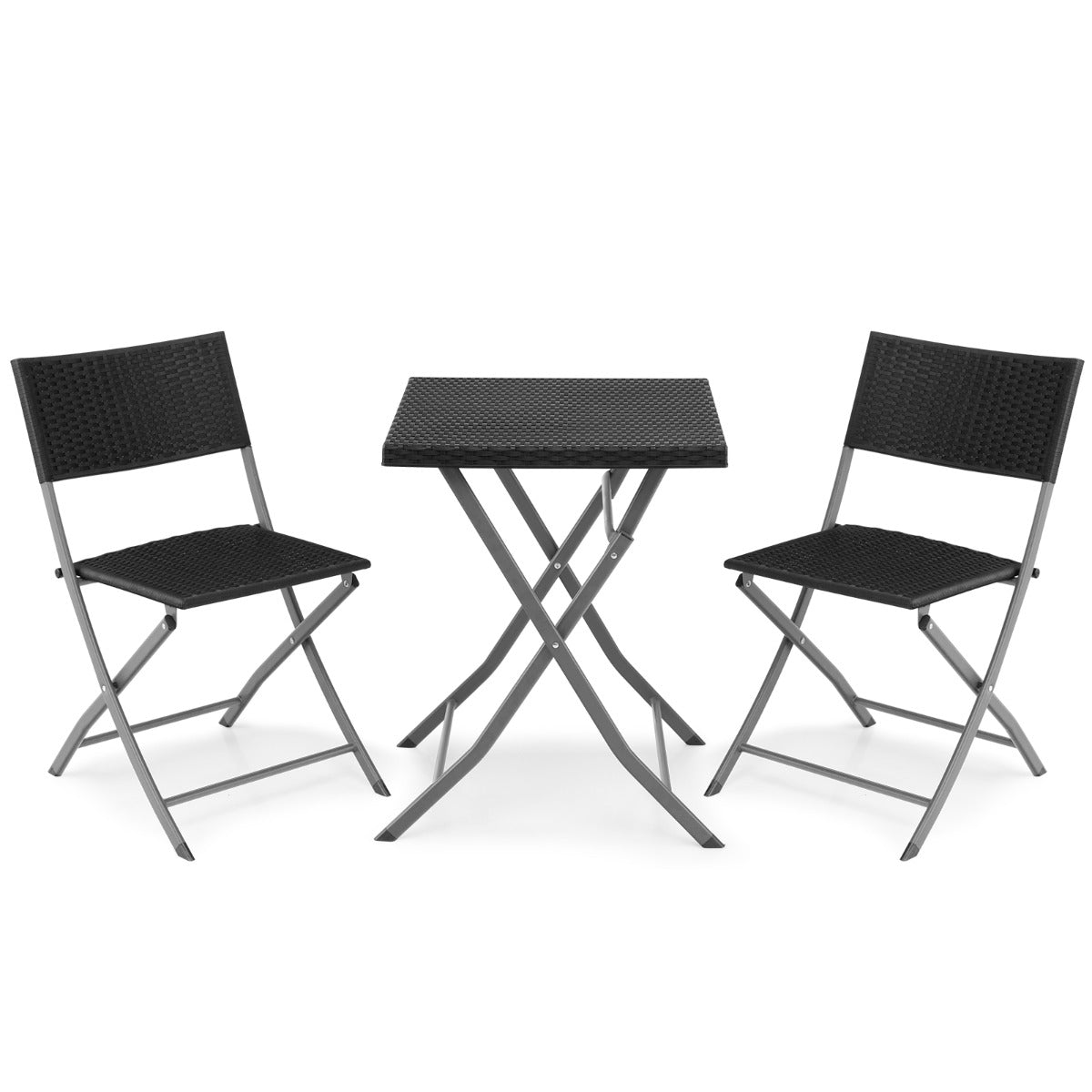 No-assembly outdoor furniture set expands quickly for instant use on patios and balconies