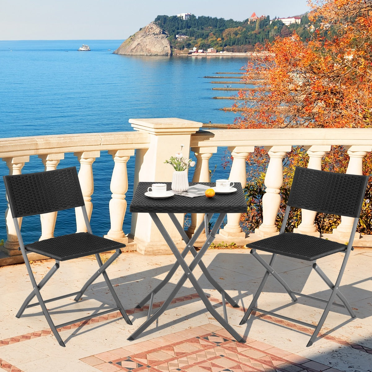Strong X-shaped metal frames provide stability and resist rust for long-term outdoor use