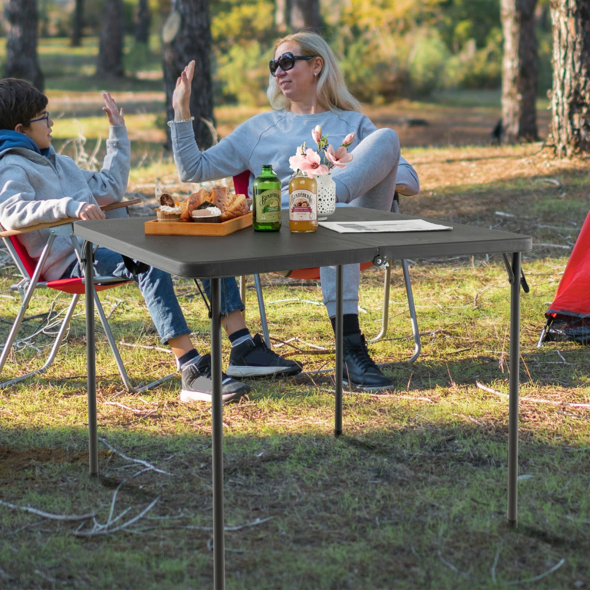 Portable Picnic Table with All-Weather HDPE Tabletop-Grey