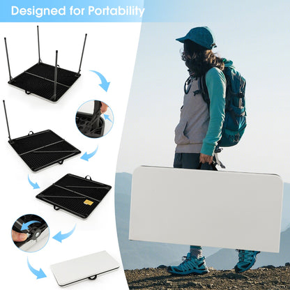 Portable Picnic Table with All-Weather HDPE Tabletop-White