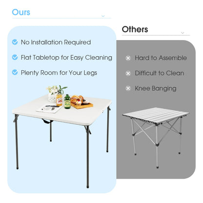 Portable Picnic Table with All-Weather HDPE Tabletop-White
