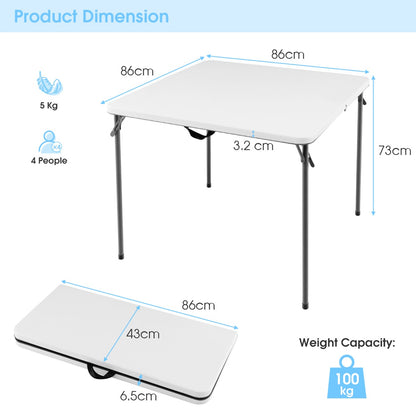 Portable Picnic Table with All-Weather HDPE Tabletop-White