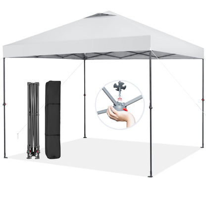 3m x 3m Height-Adjustable &amp; Tiltable Pop-up Canopy with Carry Bag-White