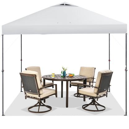 3m x 3m Height-Adjustable &amp; Tiltable Pop-up Canopy with Carry Bag-White