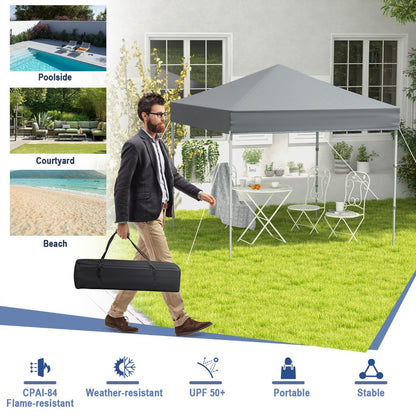 2 x 2m UPF 50+ Outdoor Pop-up Canopy with Adjustable Heights &amp;amp; Carry Bag-Grey