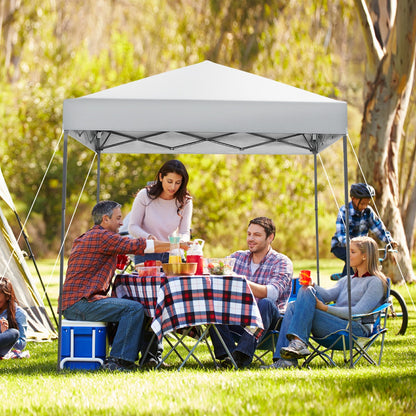 2 x 2m UPF 50+ Outdoor Pop-up Canopy with Adjustable Heights &amp;amp; Carry Bag-White