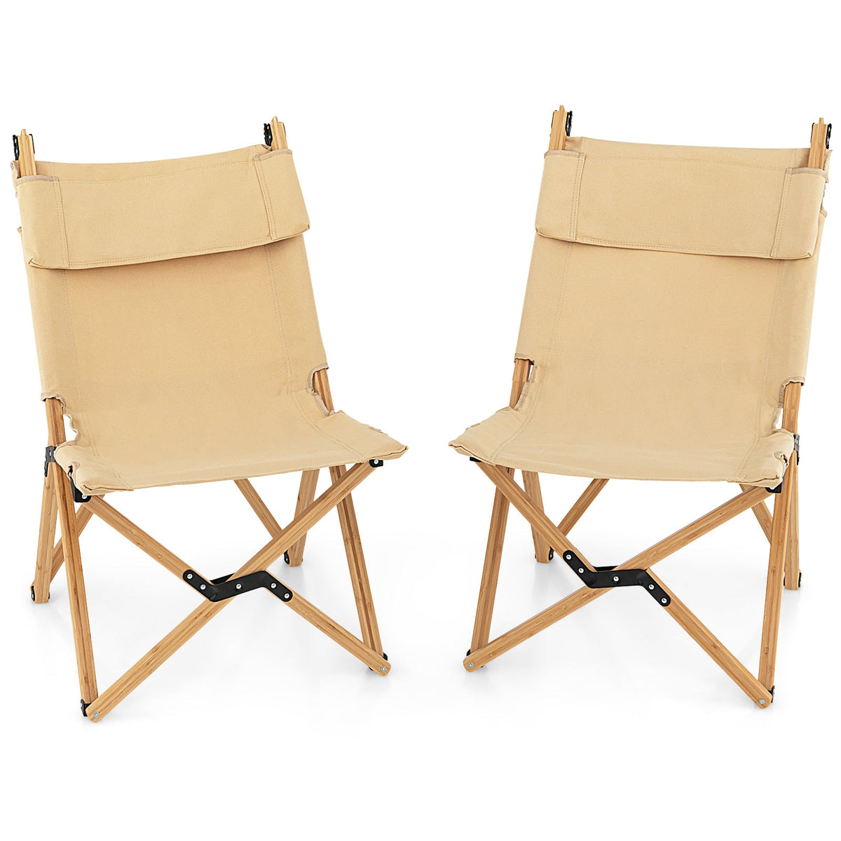Fully assembled camping chair unfolds quickly from the bag and requires no tools or installation