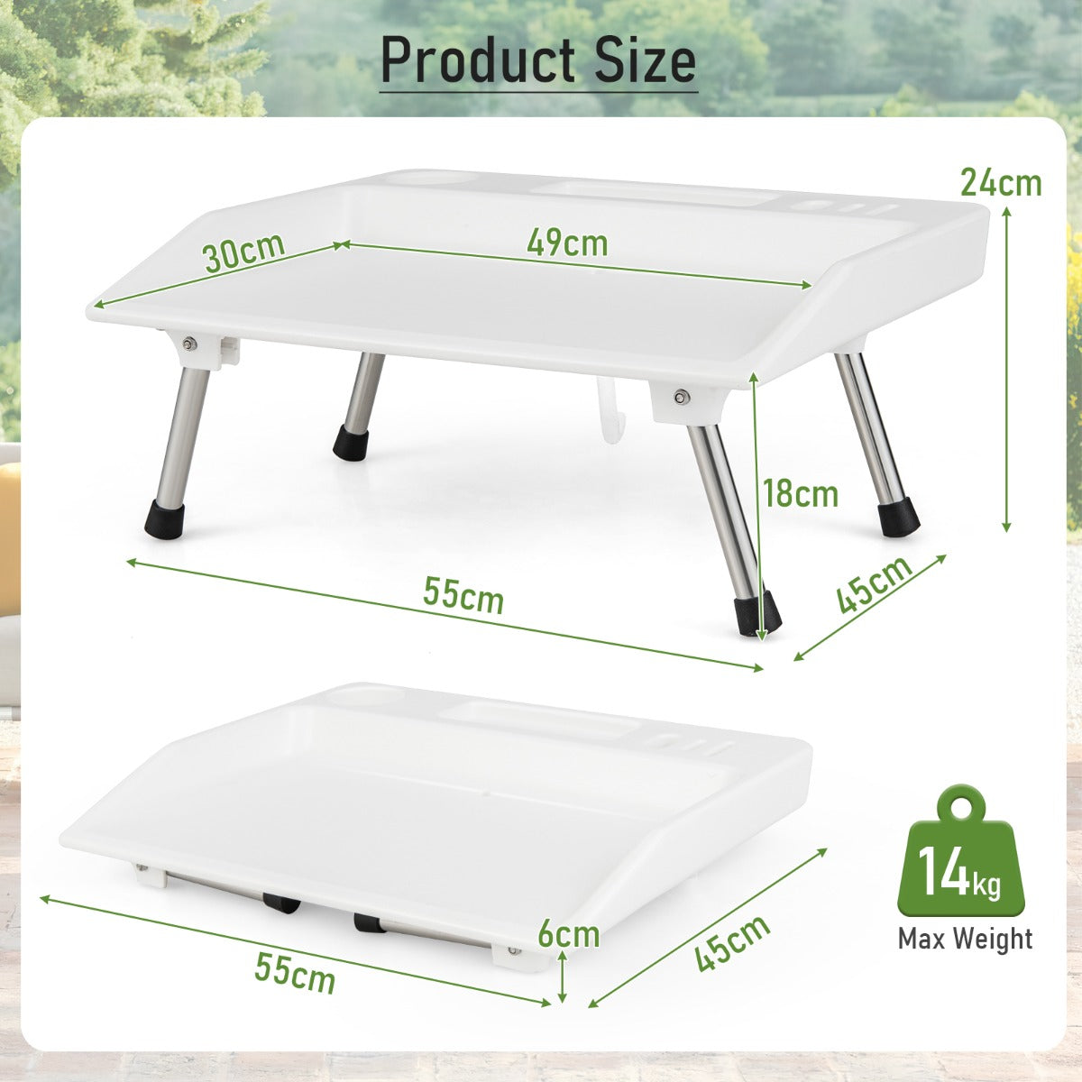 Folding Fish Fillet Table with Knife Slots and Drainage Hose for Camping