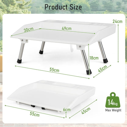 Folding Fish Fillet Table with Knife Slots and Drainage Hose for Camping