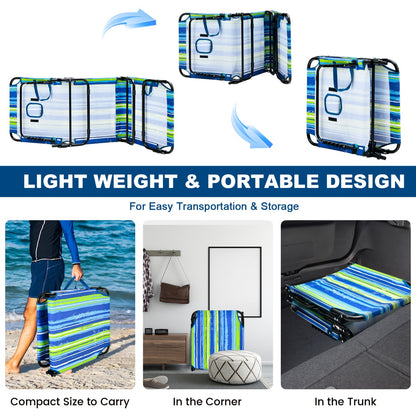 Folding Face Down Tanning Chair with 3 Removable Pillows for Patio