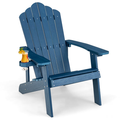 Adirondack Chair with Cup Holder for Patio-Navy