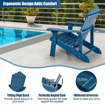 Adirondack Chair with Cup Holder for Patio-Navy