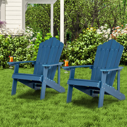 Adirondack Chair with Cup Holder for Patio-Navy